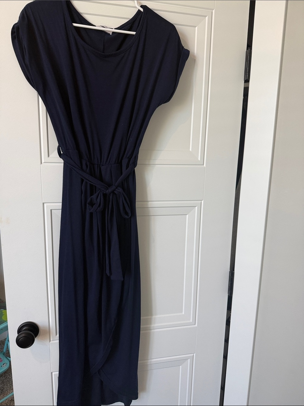 Classic Navy Tie-Waist Dress
